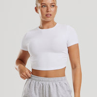 Comfort Ribbed Cropped T-Shirt | White