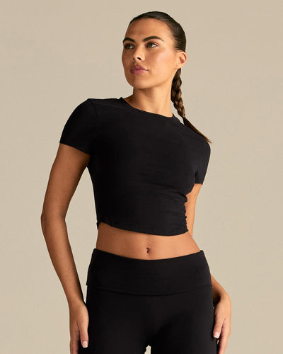 Cotton Contour Short Sleeve T-Shirt | Black