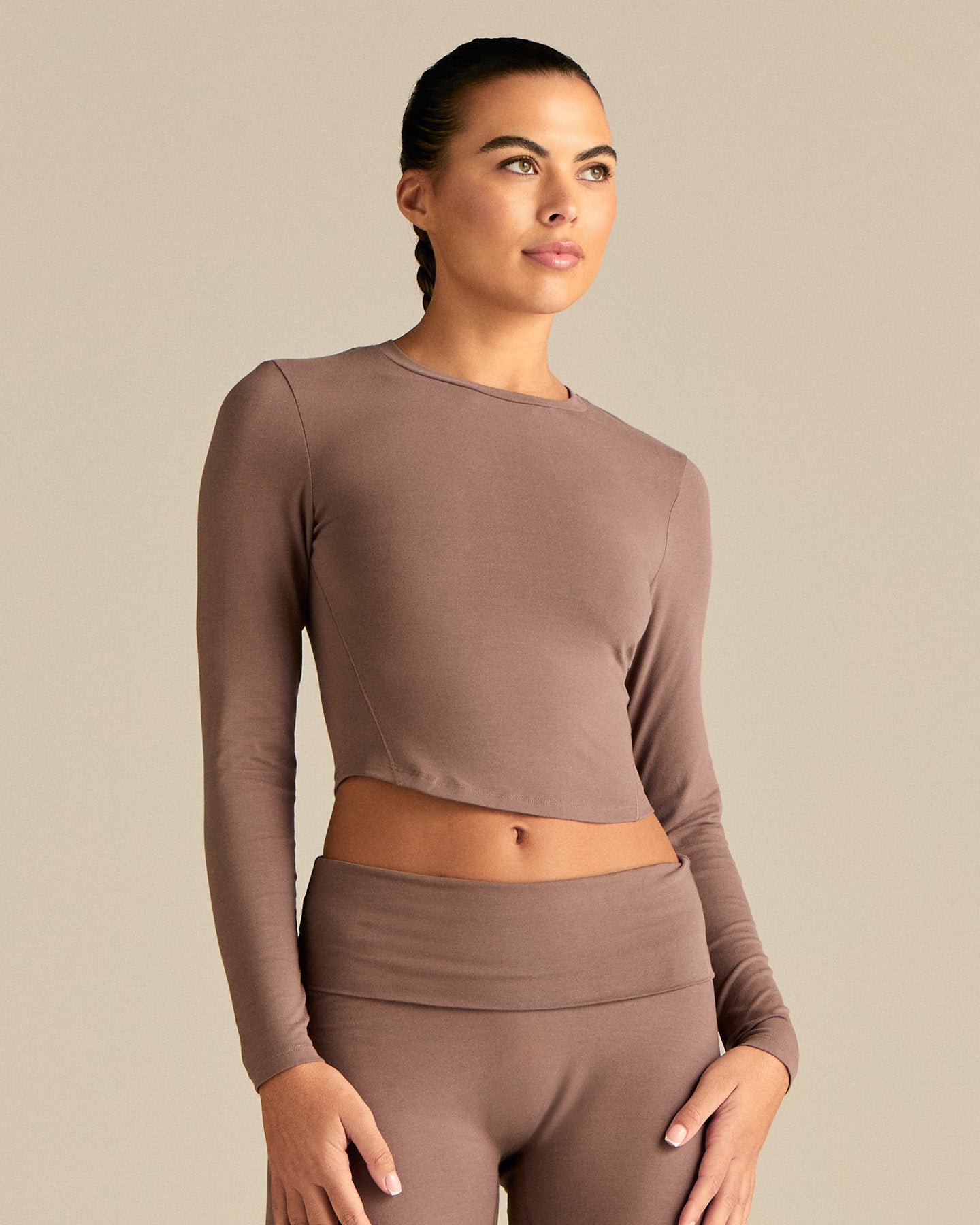 Cotton Contour Long Sleeve T-Shirt | Mocha