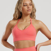 Define 2.0 Seamless Halter Neck Bra | Sunlit Coral