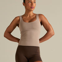 Essential Built-In Bra Scoop Back Tank | Buff