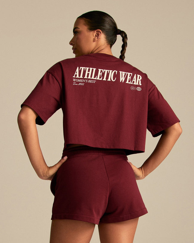Comfort Athletic Club Cropped T-Shirt | Oxford Red (1/6)