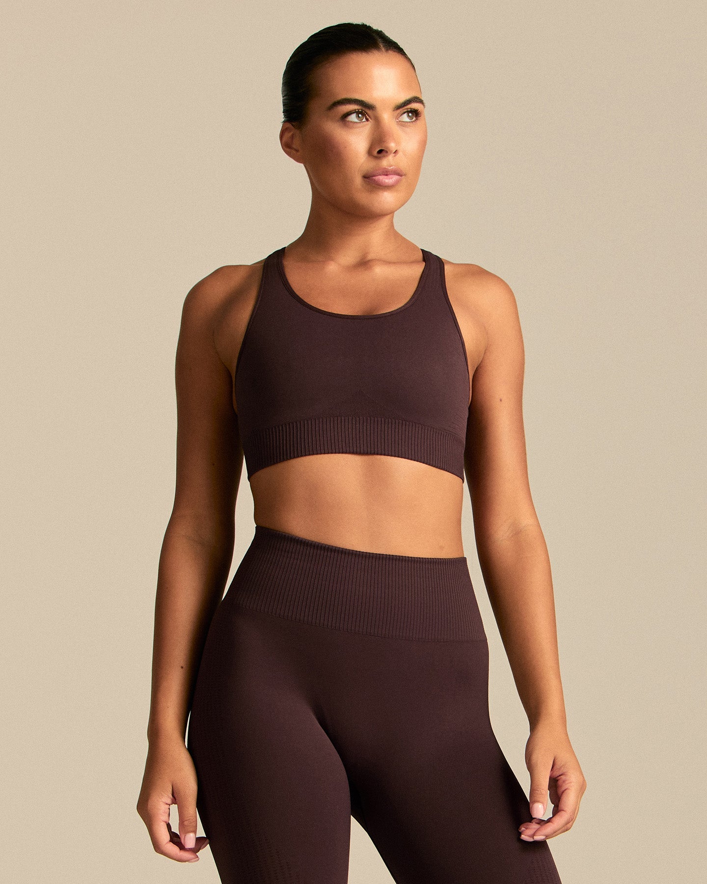 Power Adjustable Sports Bra | Cafe Noir (1/6)