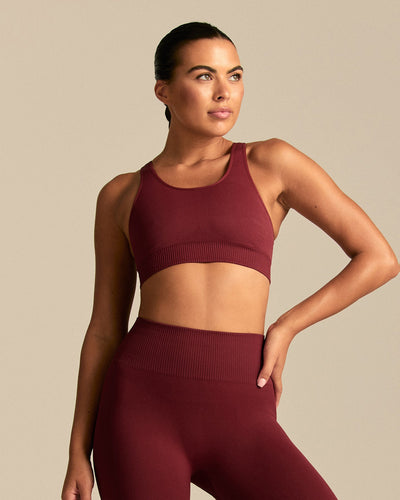 Power Adjustable Sports Bra | Oxford Red (1/6)