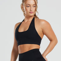 Motion Seamless Halter Bra | Black