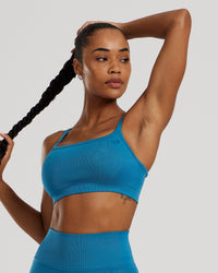 Motion Seamless Straight Neck Bra | Peacock Blue