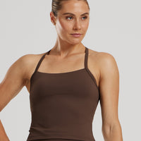 Essential Built-In Bra Midi Tank | Cocoa