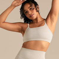 Motion Seamless Straight Neck Bra | Stone