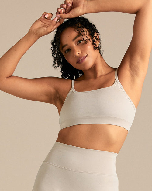 Motion Seamless Straight Neck Bra | Stone