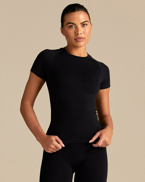 Power Short Sleeve Top | Black