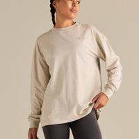 Comfort Oversized Long Sleeve T-Shirt | Vintage Stone