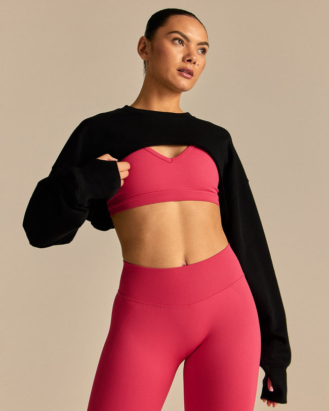 Comfort Pump Cover Ultra Cropped Sweat | Black