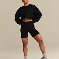 Comfort Lightweight Cropped Sweat | Black