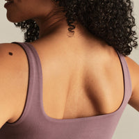 Smooth Contour Midi Square Neck Tank | Deep Mocha