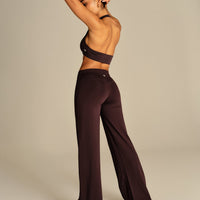 Essential Wrap High Waist Straight Leg Pants | Cafe Noir