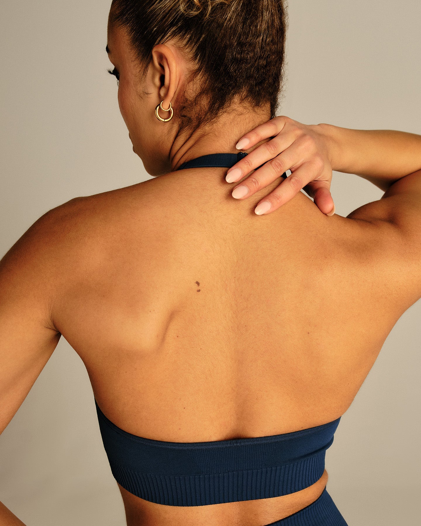 Power Halter Neck Bra | True Navy