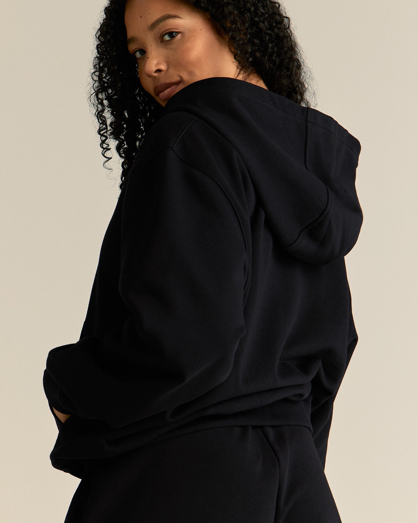 Comfort Lightweight Oversized Zip Up Hoodie | Black
