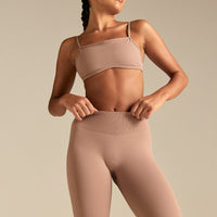 Emphasize Mid Waist Leggings | Mauve Taupe