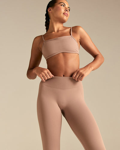 Emphasize Mid Waist Leggings | Mauve Taupe