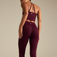 Essential Built-In Bra Crop Tank Top | Merlot