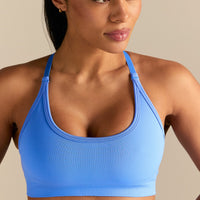 Define 2.0 Seamless Cross Back Bra | Chambray Blue