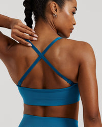 Motion Seamless Straight Neck Bra | Peacock Blue