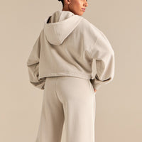 Comfort Lightweight Draw Hem Hoodie | Stone