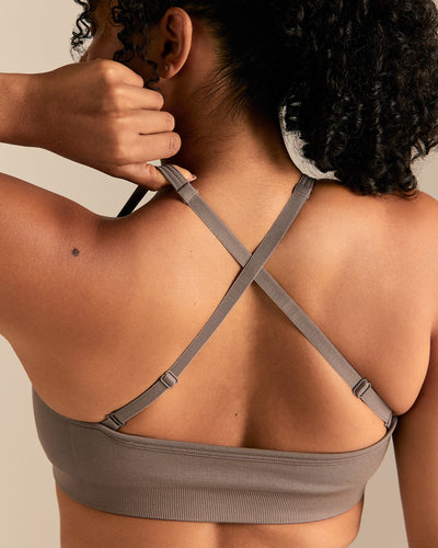 Motion Seamless Straight Neck Bra | Taupe Grey