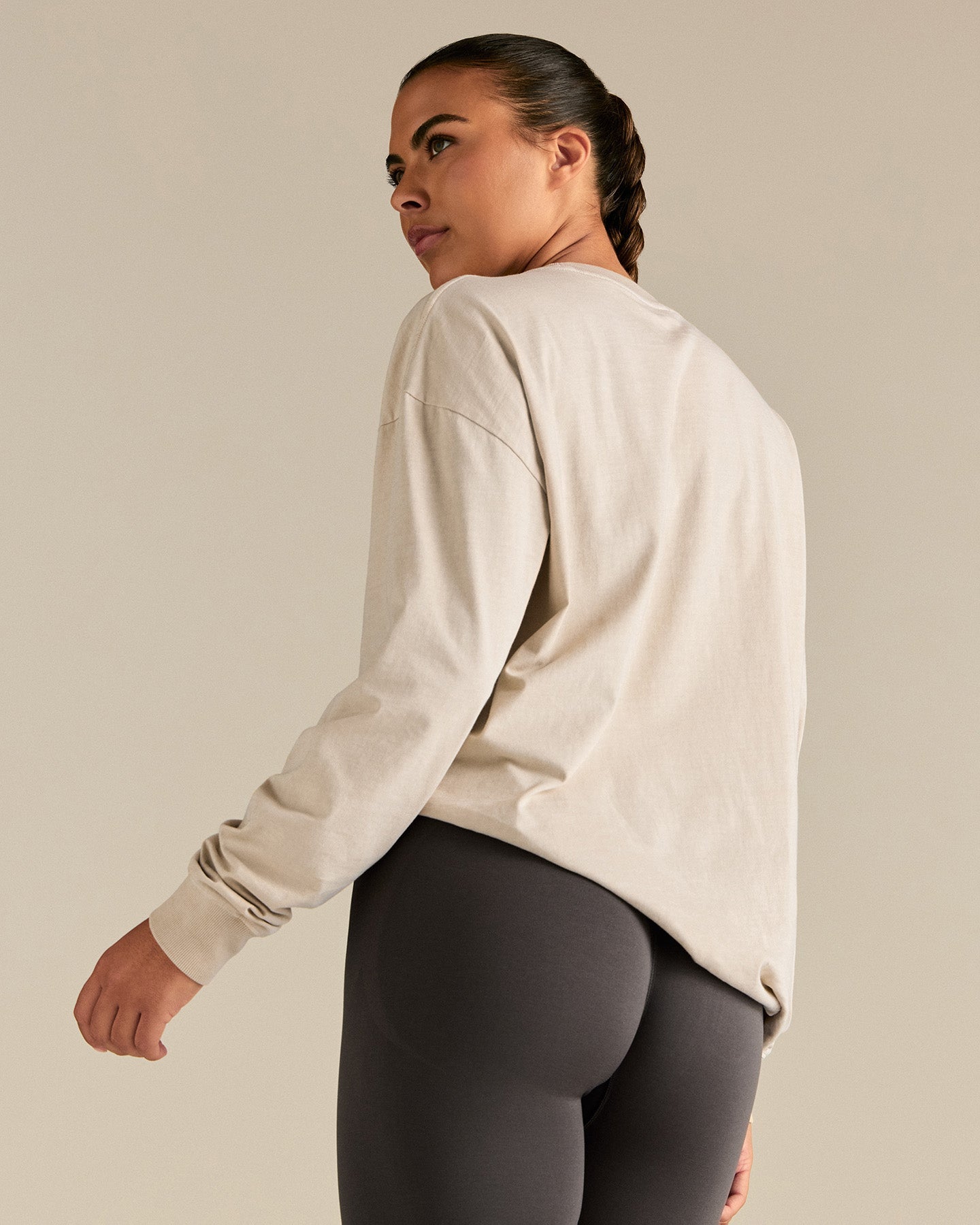 Comfort Oversized Long Sleeve T-Shirt | Vintage Stone