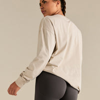 Comfort Oversized Long Sleeve T-Shirt | Vintage Stone