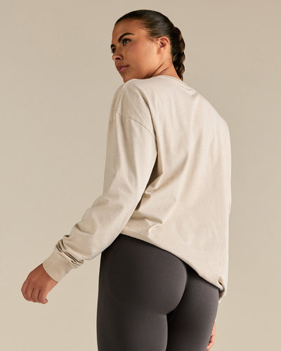 Comfort Oversized Long Sleeve T-Shirt | Vintage Stone