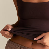 Smooth Contour Midi Square Neck Tank | Cafe Noir