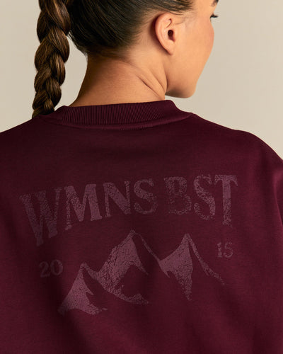 Comfort Outdoor Cropped Crew Neck | Merlot