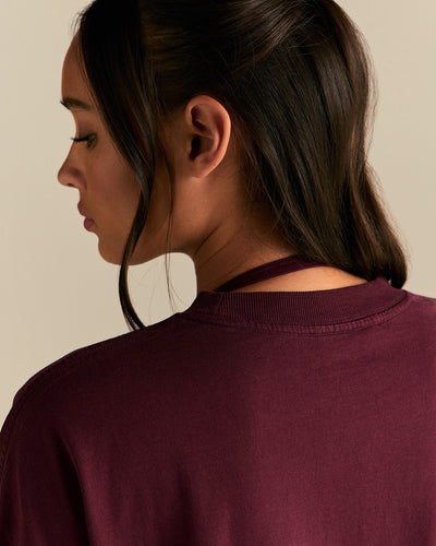 Comfort Oversized Long Sleeve T-Shirt | Vintage Merlot