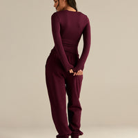 Smooth Contour Long Sleeve Reversible T-Shirt | Merlot