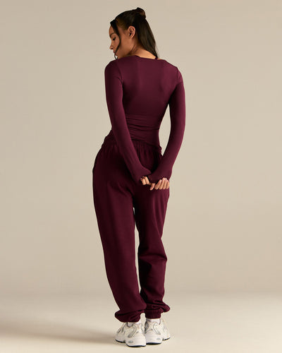 Smooth Contour Long Sleeve Reversible T-Shirt | Merlot