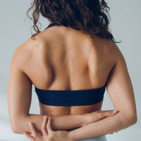 Essential Twist Front Halter Bra | Sapphire Blue