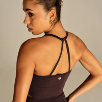 Essential Built-In Bra Crop Tank Top | Cafe Noir