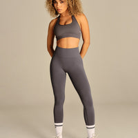 Power Halter Neck Bra | Slate Grey