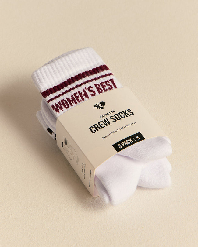 Premium Crew Stripe Socks (3PK) | Oxford Red/Cafe Noir/Black (3/6)
