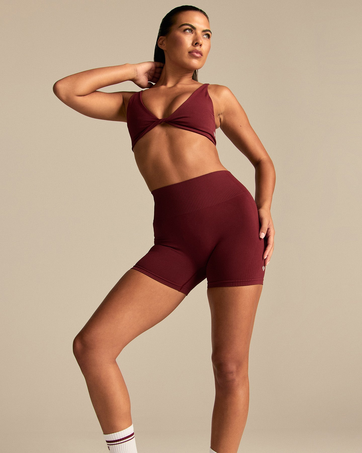 Power Enhanced High Waist Shorts | Oxford Red (3/6)
