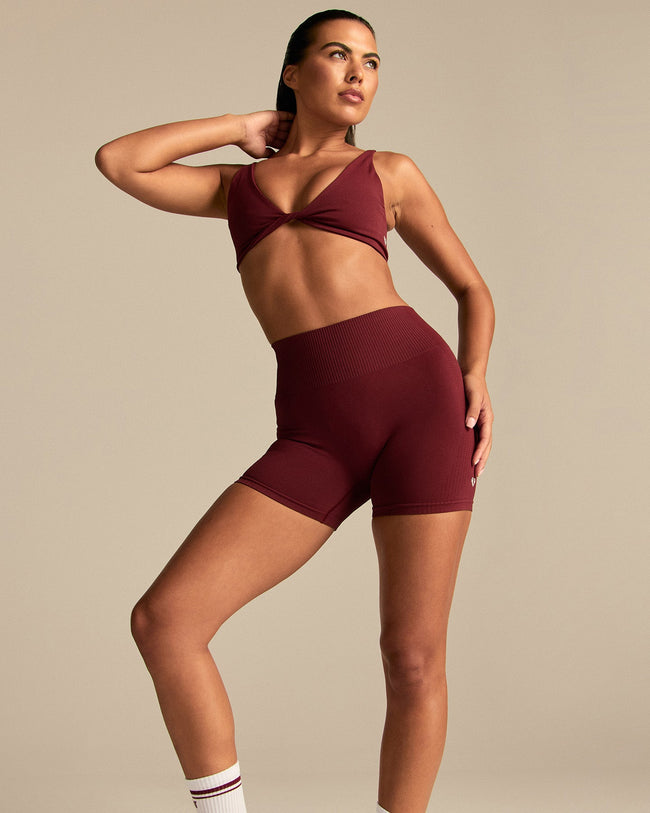 Power Enhanced High Waist Shorts | Oxford Red (3/6)