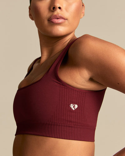 Power Scoop Back Bra | Oxford Red