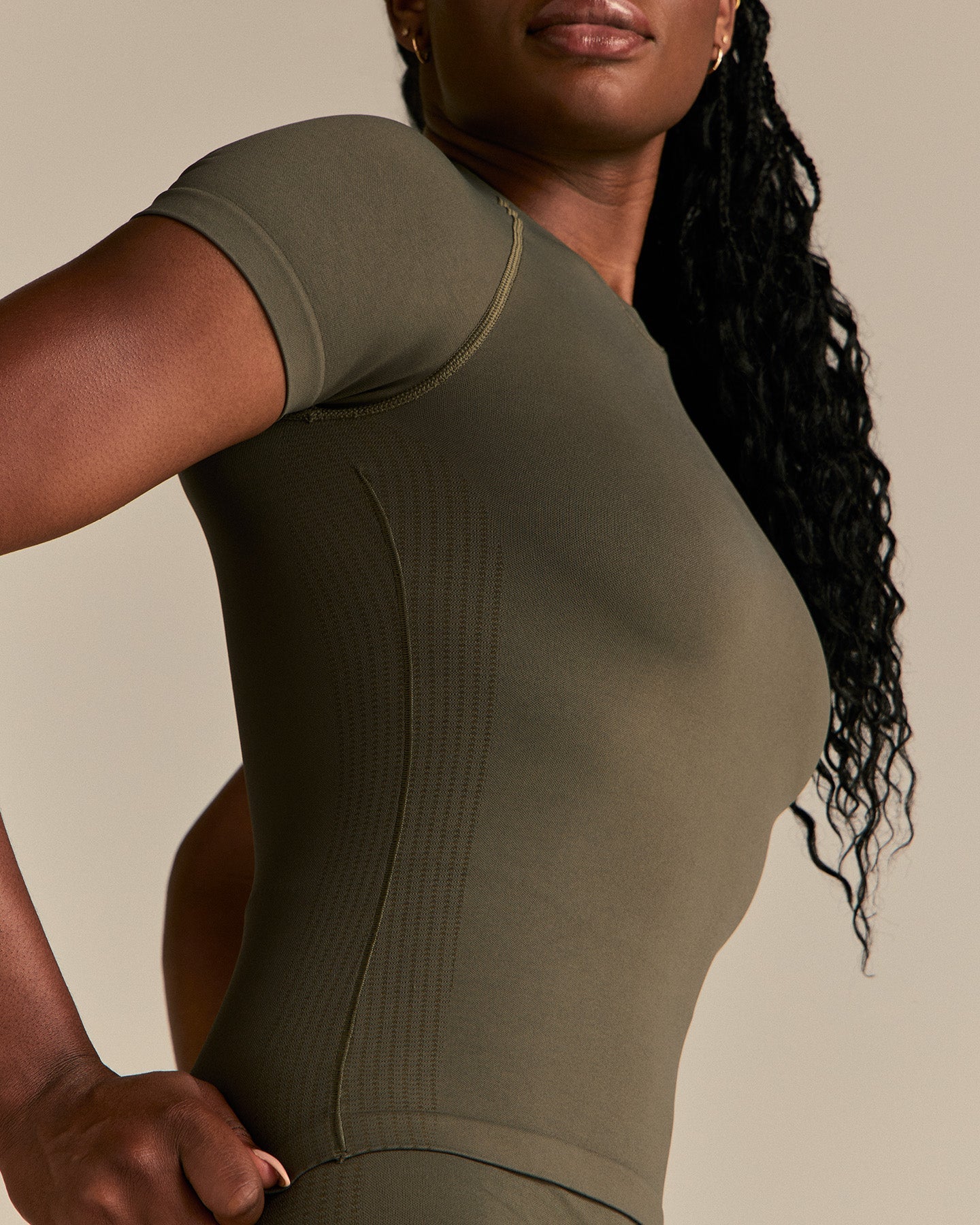 Power Seamless Short Sleeve Top | Dark Olive