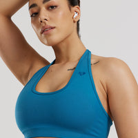 Motion Seamless Halter Bra | Peacock Blue