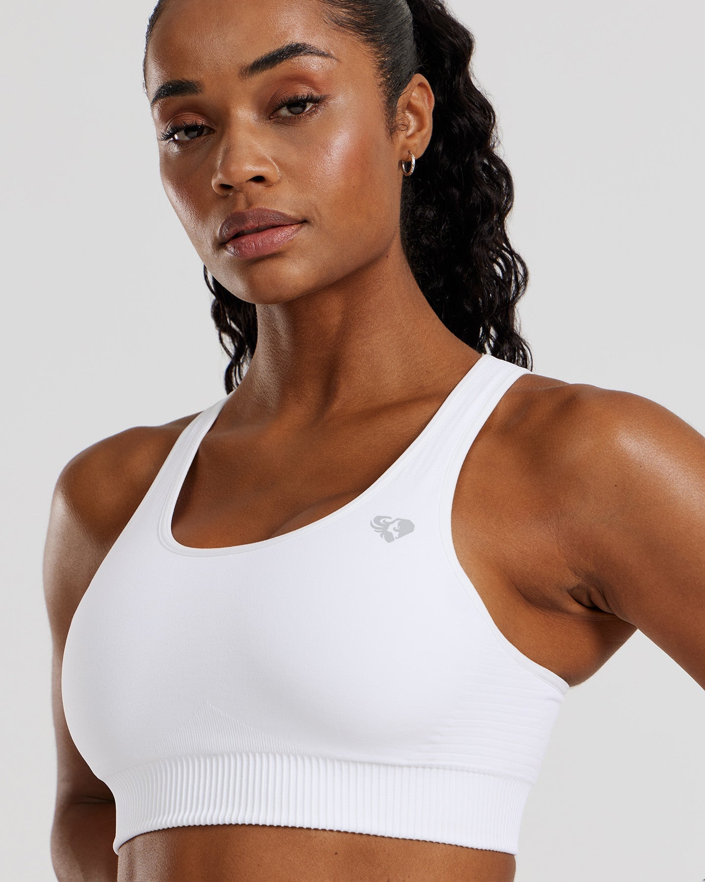 Power Seamless Adjustable Sports Bra | White