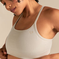 Motion Seamless Straight Neck Bra | Stone