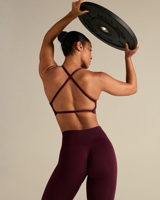 Define 2.0 Seamless Cross Back Bra | Merlot