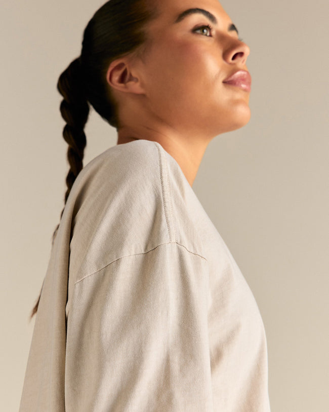 Comfort Oversized Long Sleeve T-Shirt | Vintage Stone