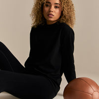 Comfort WB Logo Oversized Long Sleeve T-Shirt | Black